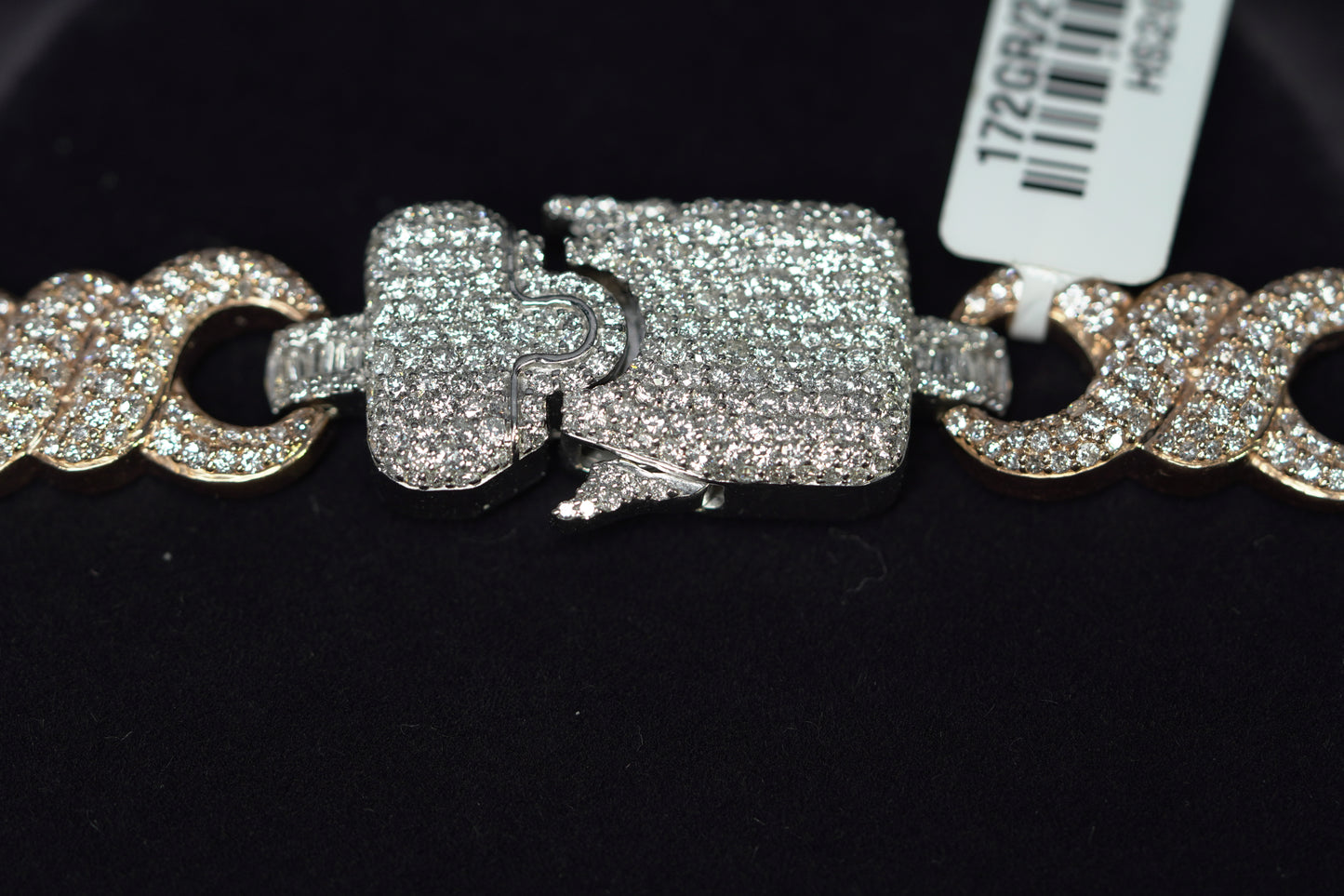 10KT 25.58CT INFINITY DIAMOND CHAIN WG/RG