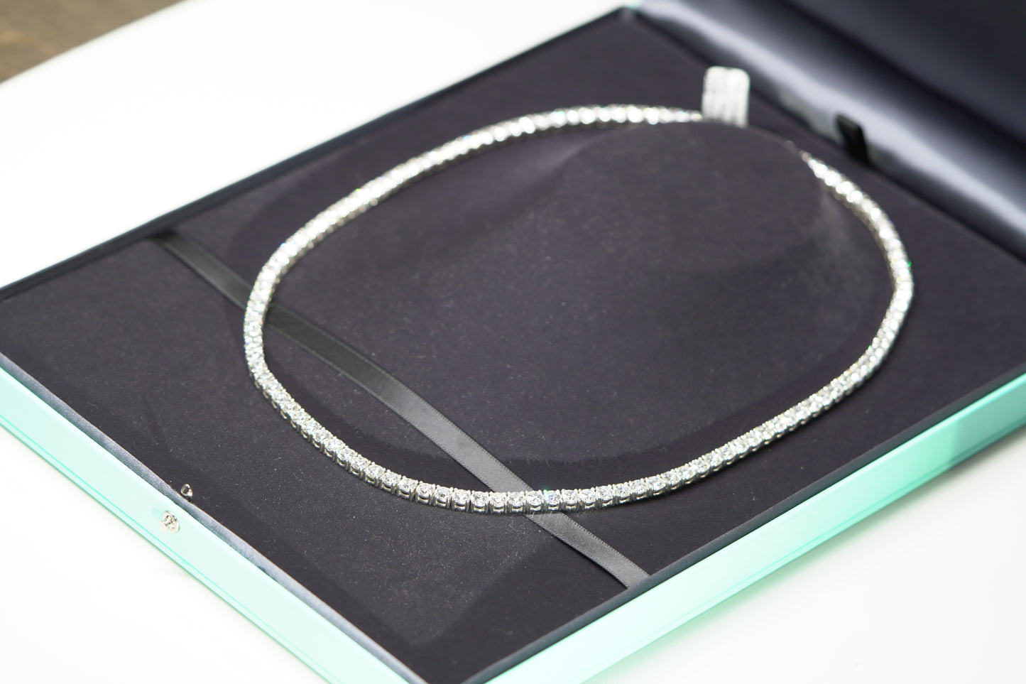 14k White Gold Diamond Necklace 24" 62.1g