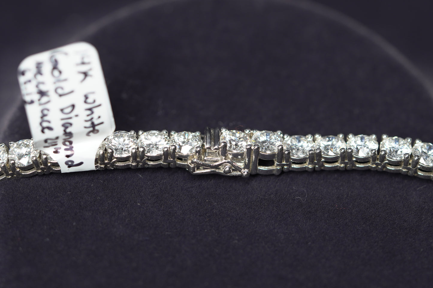 14k White Gold Diamond Necklace 24" 62.1g