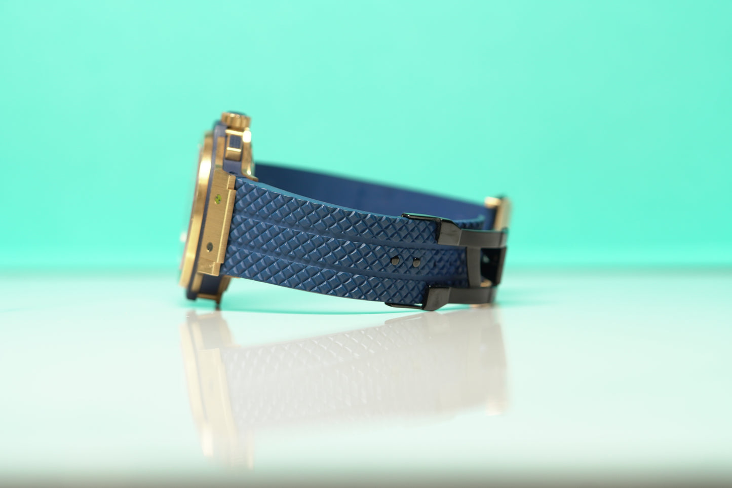 Hublot Big Bang Rose Gold 44mm Blue Rubber Watch Only 301PX7180LR
