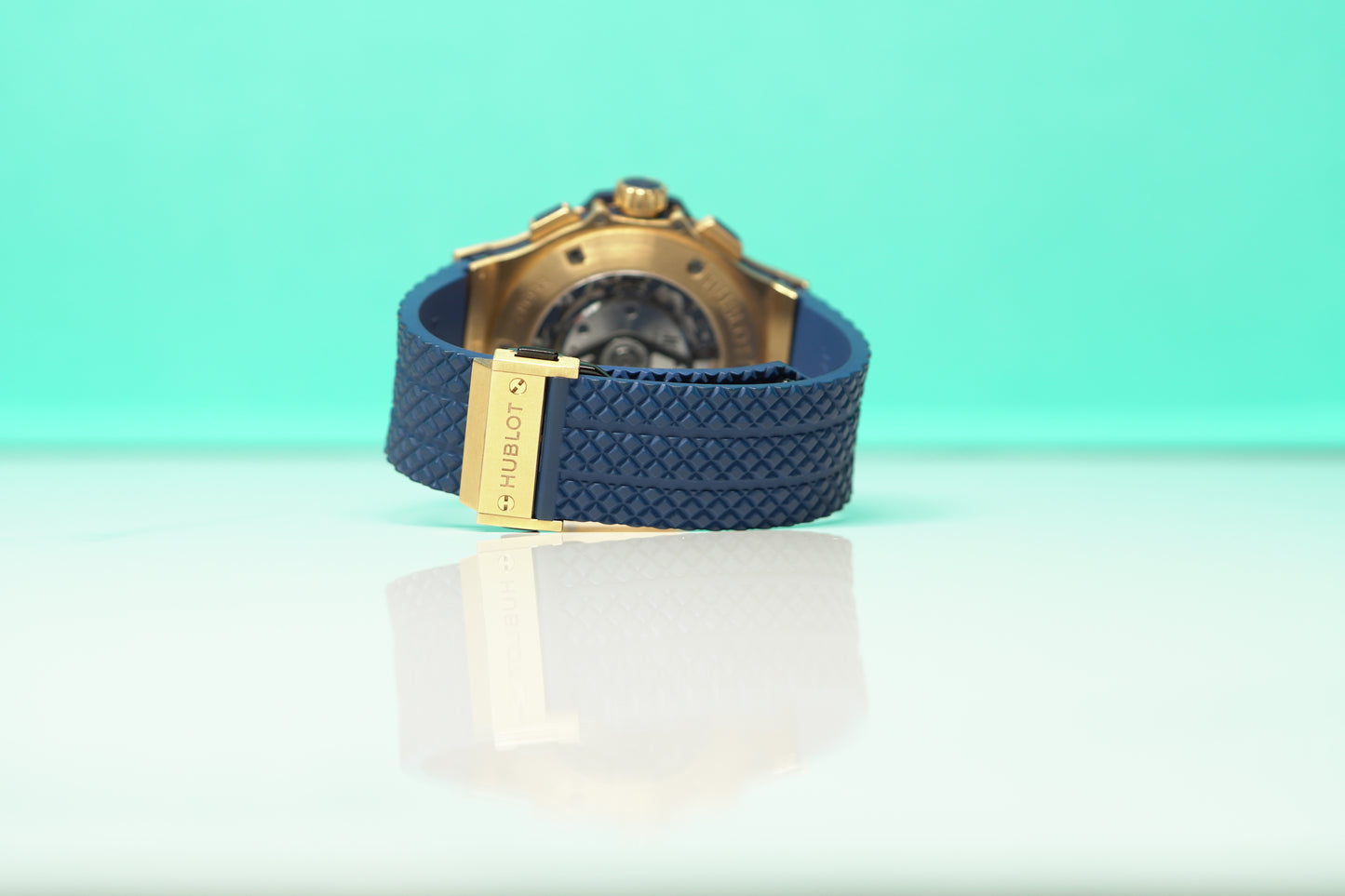 Hublot Big Bang Rose Gold 44mm Blue Rubber Watch Only 301PX7180LR