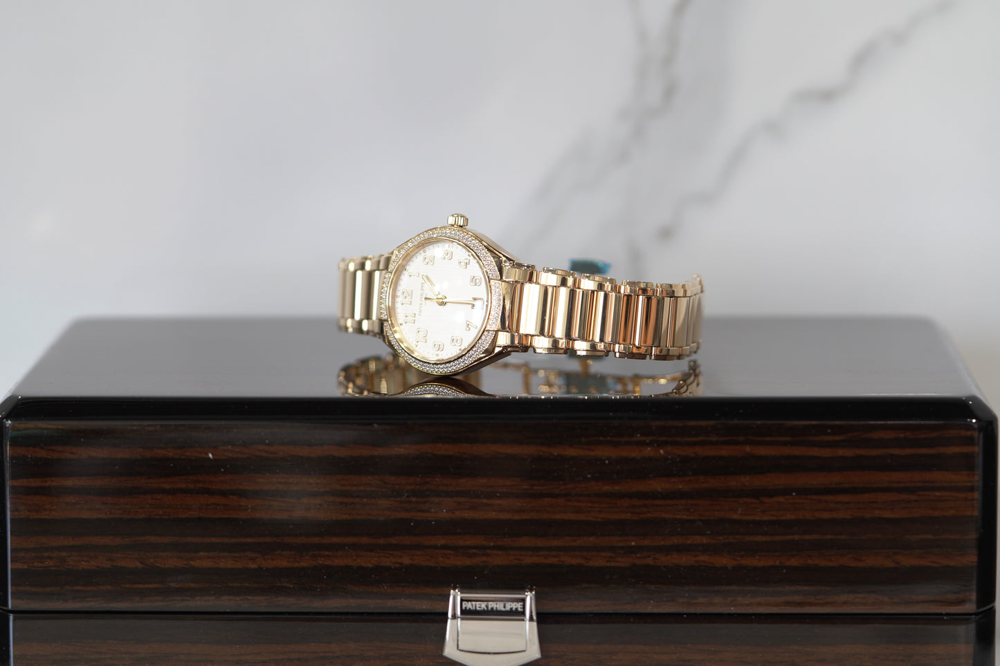 Patek Philippe Twenty-4 Rose Gold Diamond Bezel 36mm Silver Bracelet Box & Papers 2023 7300/1200R-010