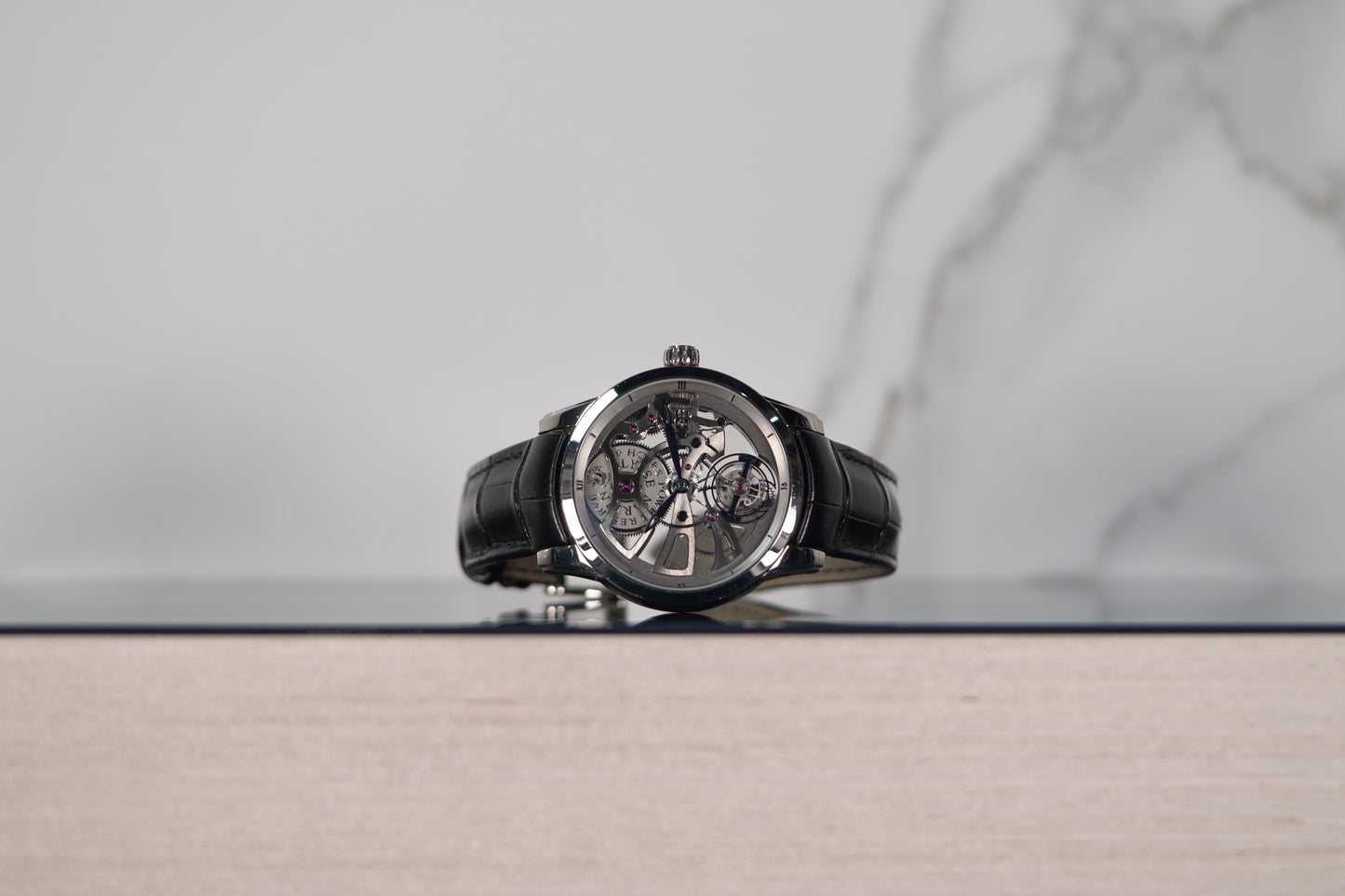 Ulysse Nardin Skeleton Tourbillon Stainless Steel Skeleton Leather Box & Papers UNK 1700-129