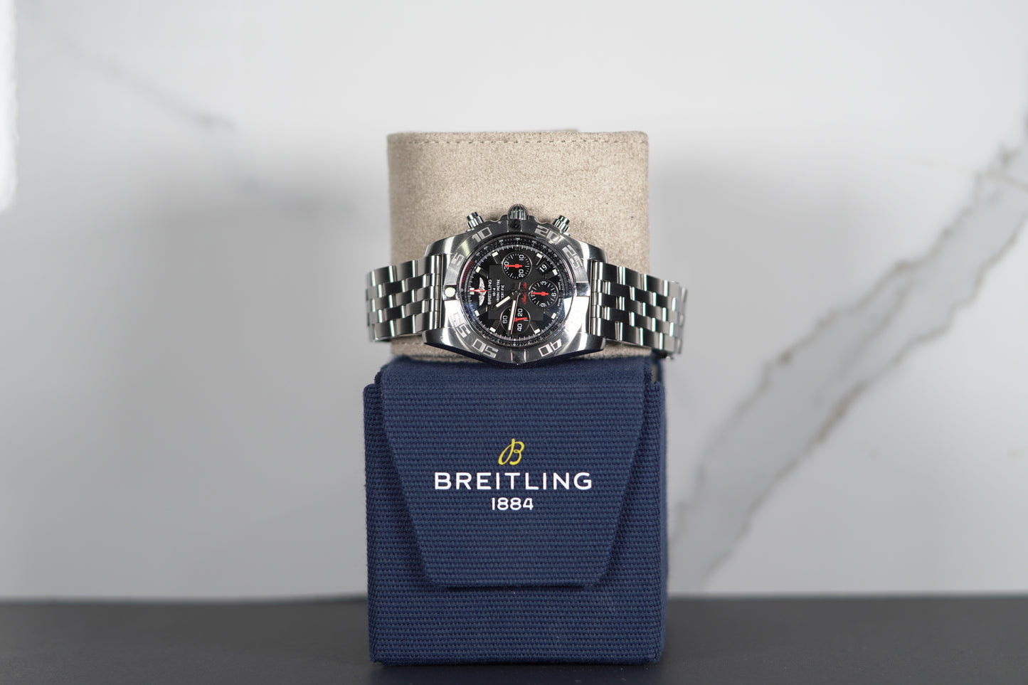Breitling Chronomat Stainless Steel 44mm Black Bracelet Box AB0111