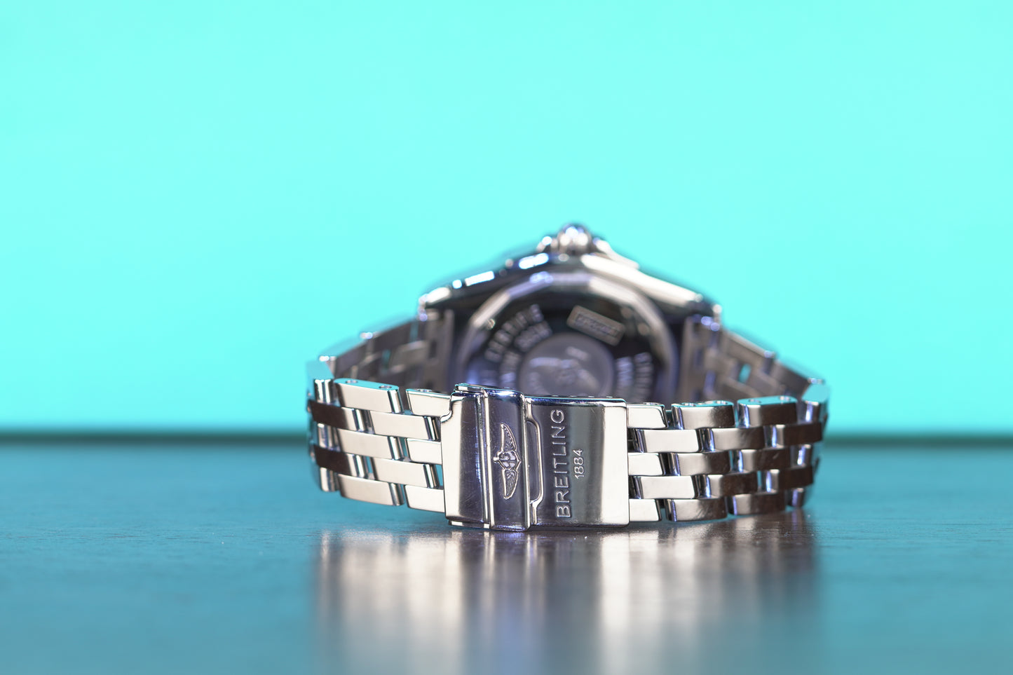 Breitling Galactic Stainless Steel 41mm Blue Bracelet Box & Papers 2014 A49350L2/C806