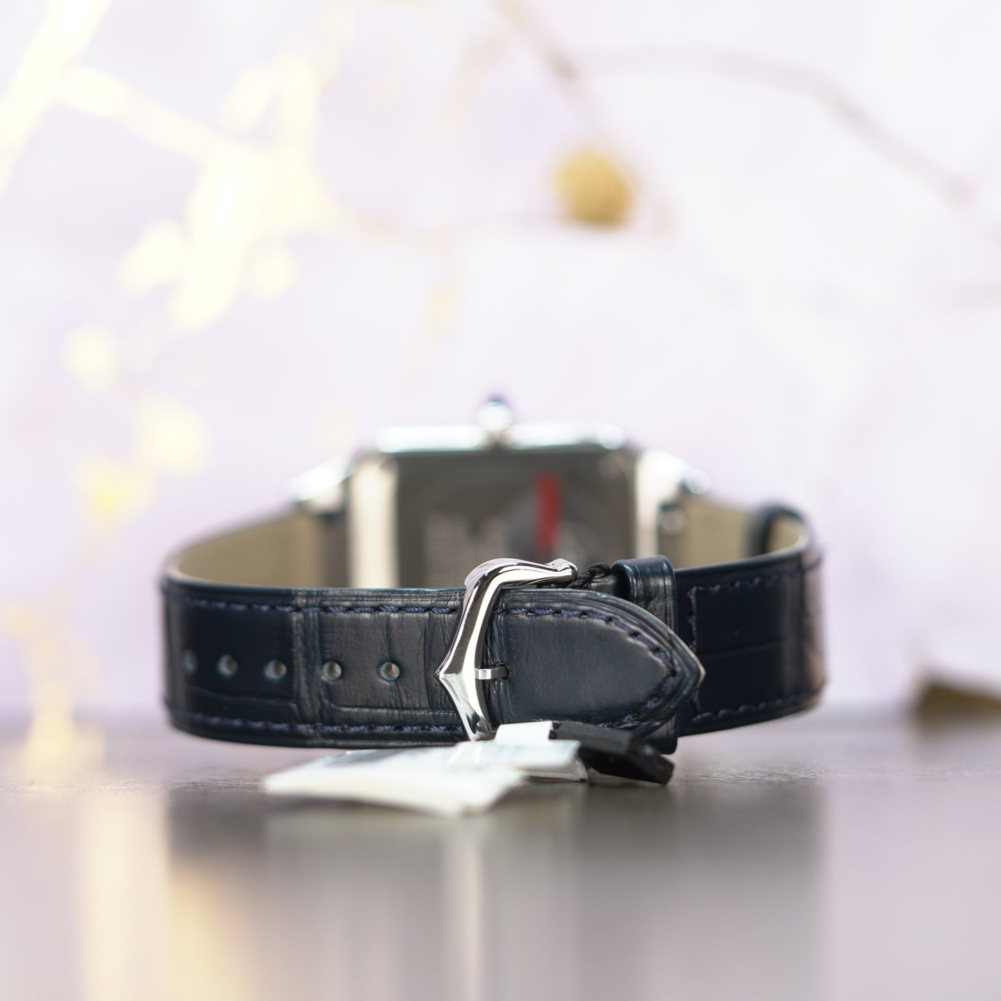 Cartier Santos Dumont Stainless Steel Large White Leather Box & Papers 2024 WSSA0085