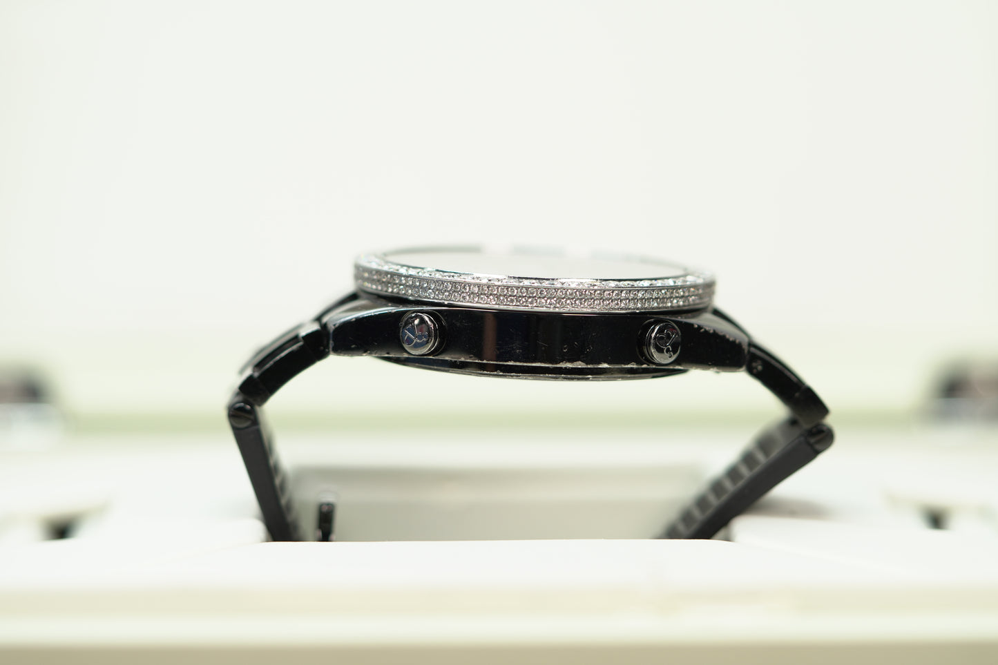 Jacob & Co. 5 Time Zone PVD Factory Diamond Bezel 47mm Black Leather Watch Only JACOBPVDD