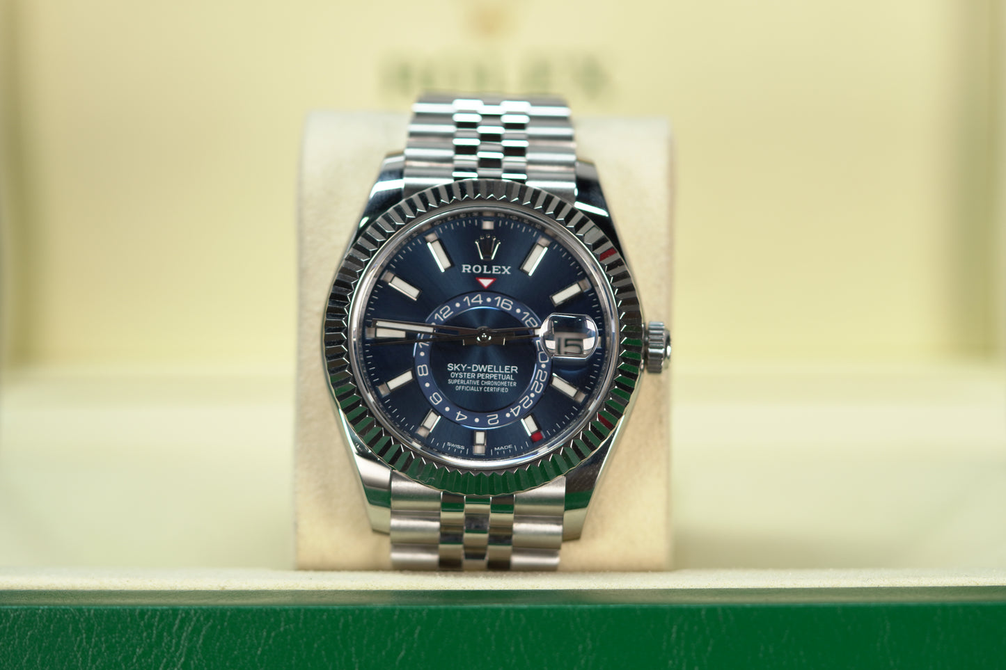 Rolex Skydweller Stainless Steel Fluted 42mm Blue Jubilee Watch Only UNK 336934