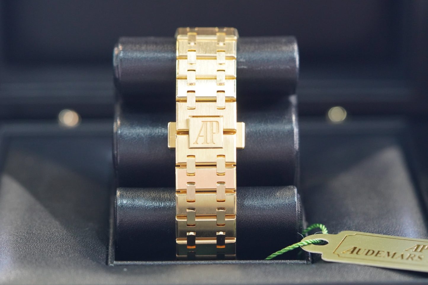 Audemars Piguet Royal Oak Yellow Gold 37mm Blue Bracelet Box & Papers 2017 15450BA