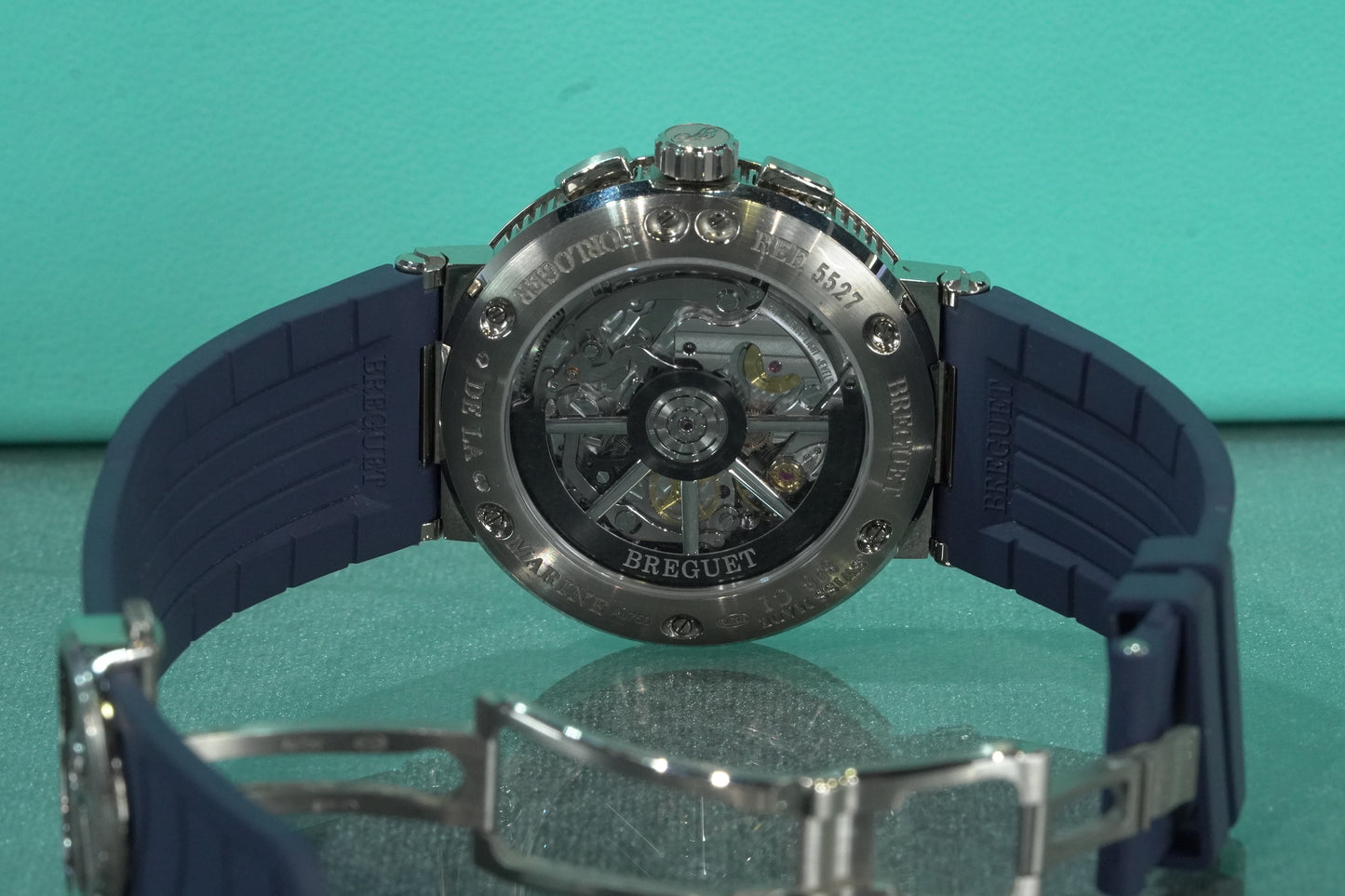 Breguet Marine Marine White Gold 40mm Blue Rubber Watch Only 5517BB