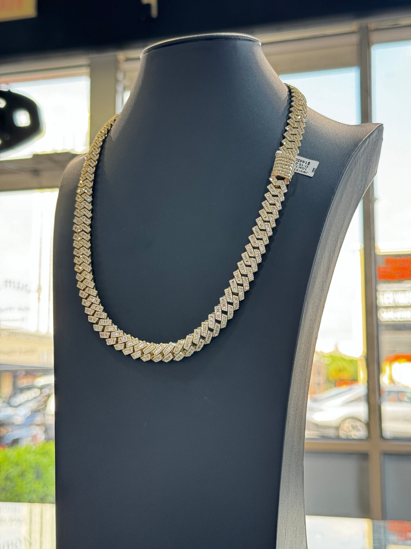 Iced Out Cuban 10k Yellow 22" 11mm 142.6g