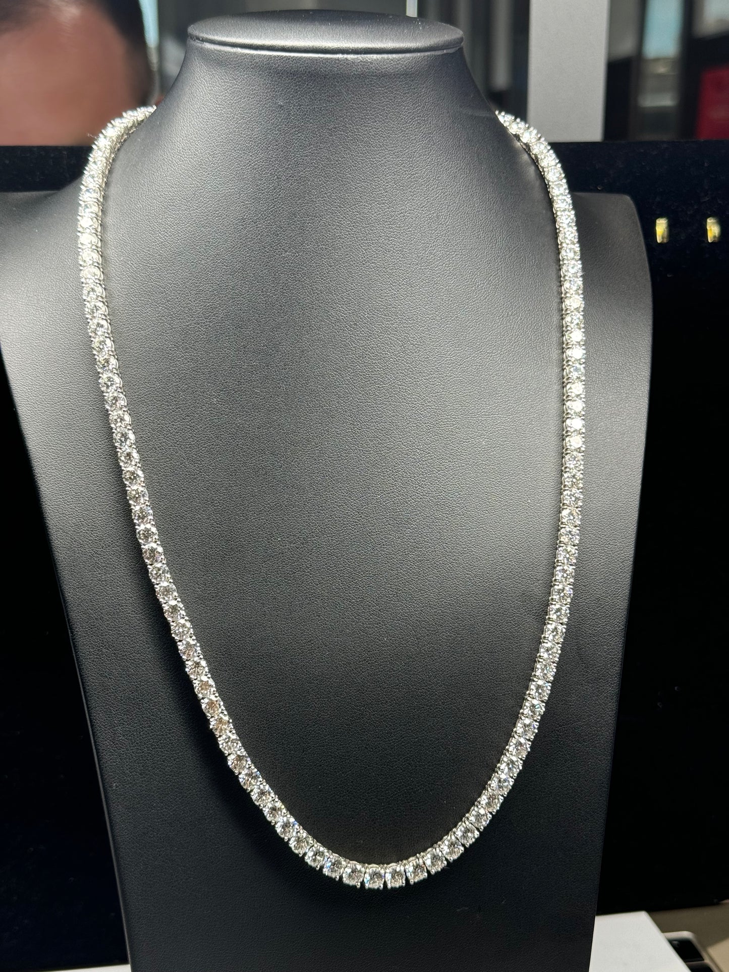14k White Gold Diamond Necklace 24" 62.1g