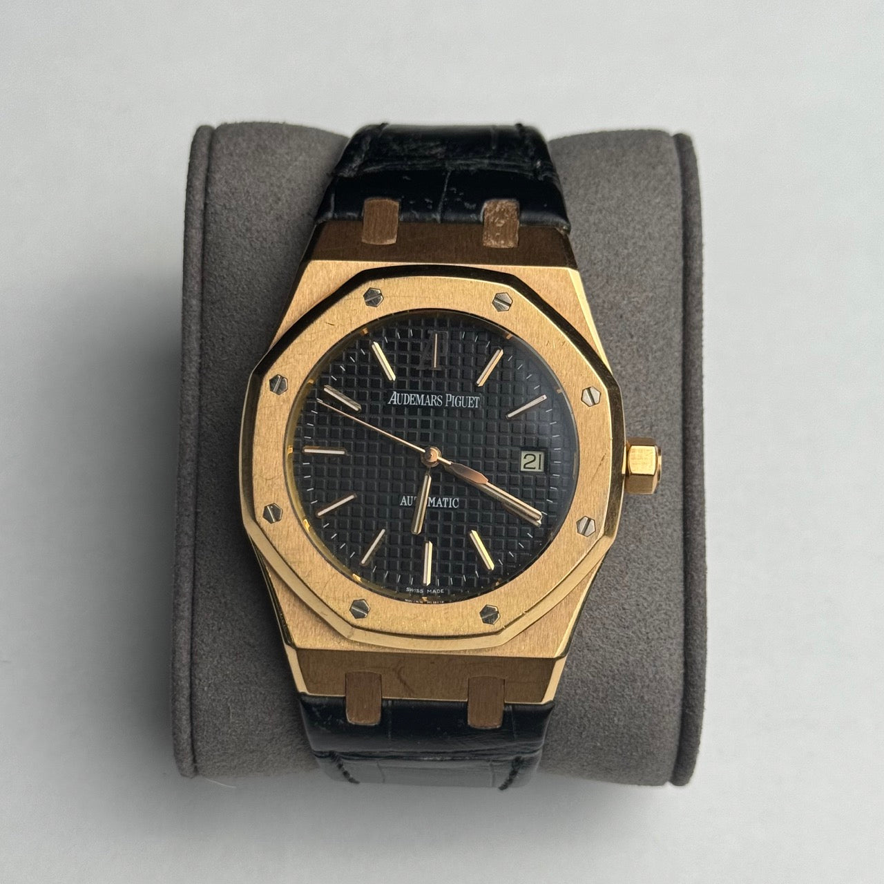 Audemars Piguet Royal Oak Rose Gold 39mm Leather Watch Only 15300OR