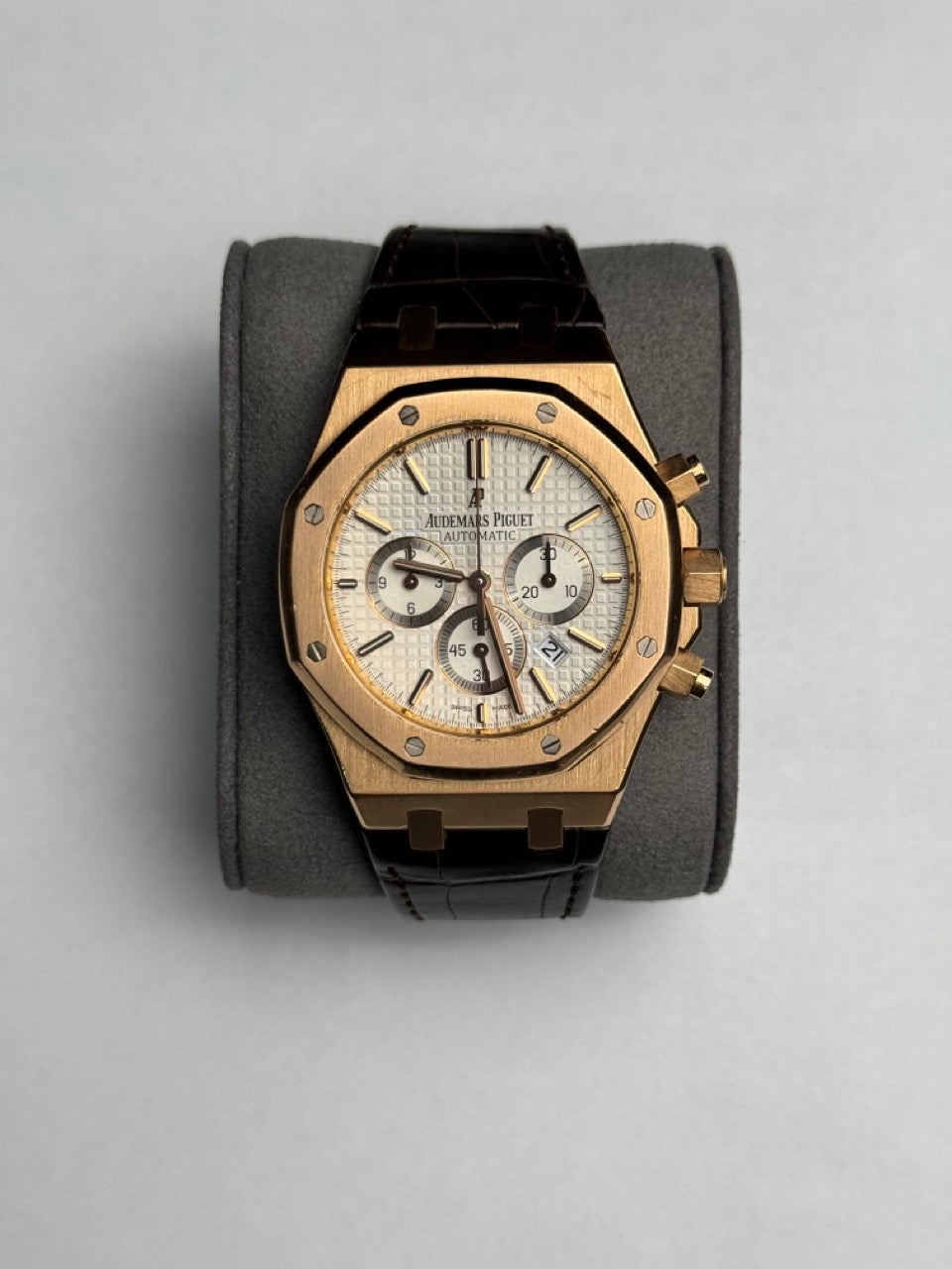 Audemars Piguet Royal Oak Chronograph Rose Gold 41mm Leather Watch Only UNK 26320OR