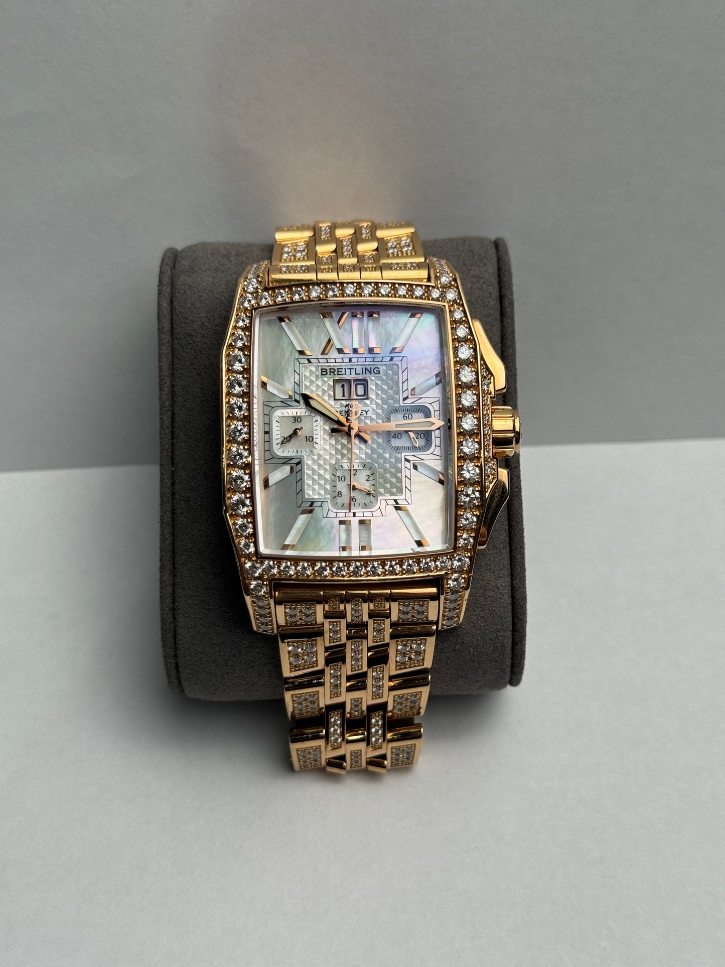 Breitling Flying Bee Rose Gold Factory 38mm Mother of Pearl Bracelet Watch Only R44365