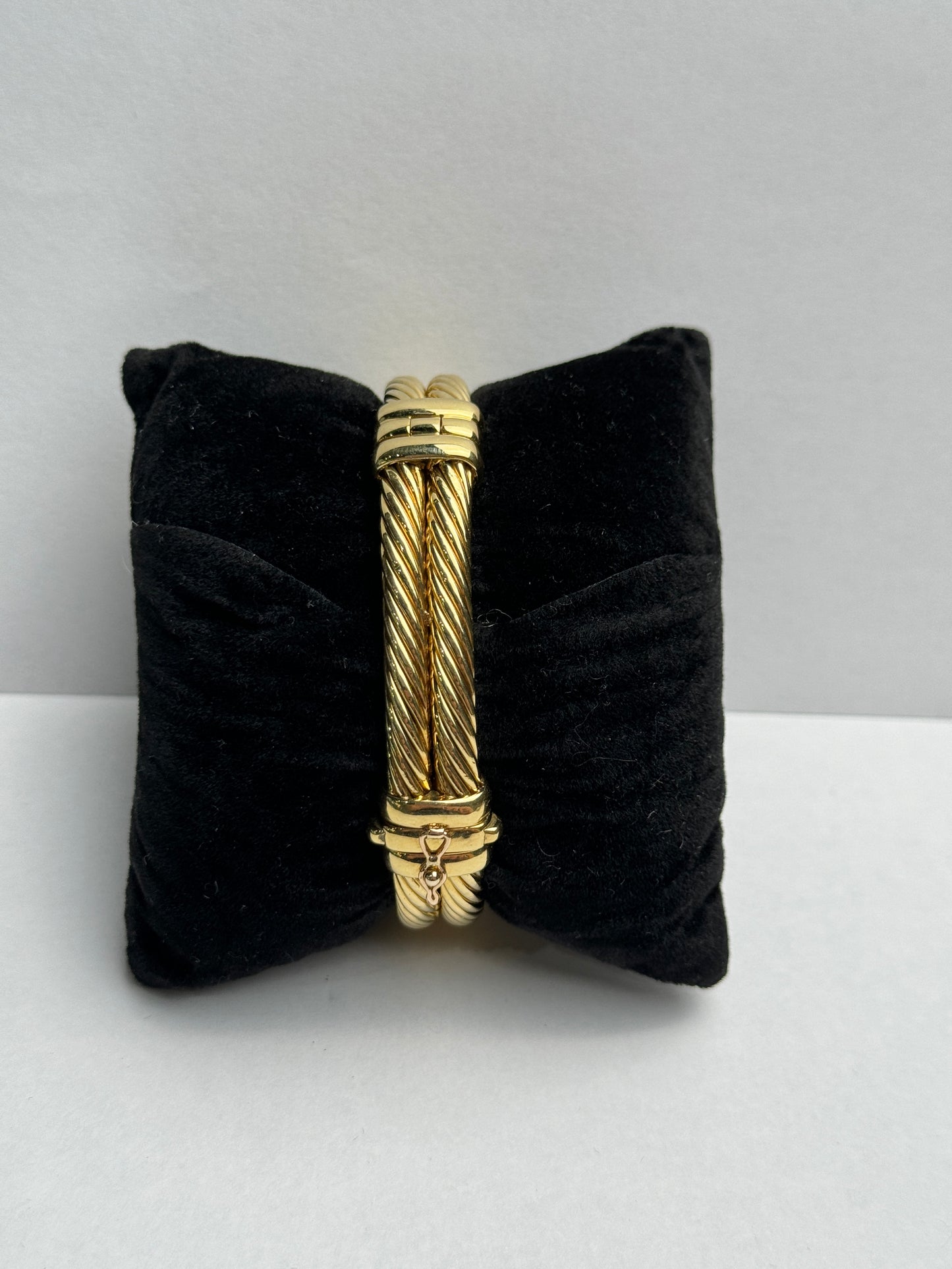 David Yurman Madison Yellow Gold 20mm Black Mother Of Pearl Bracelet Watch Only T408M88