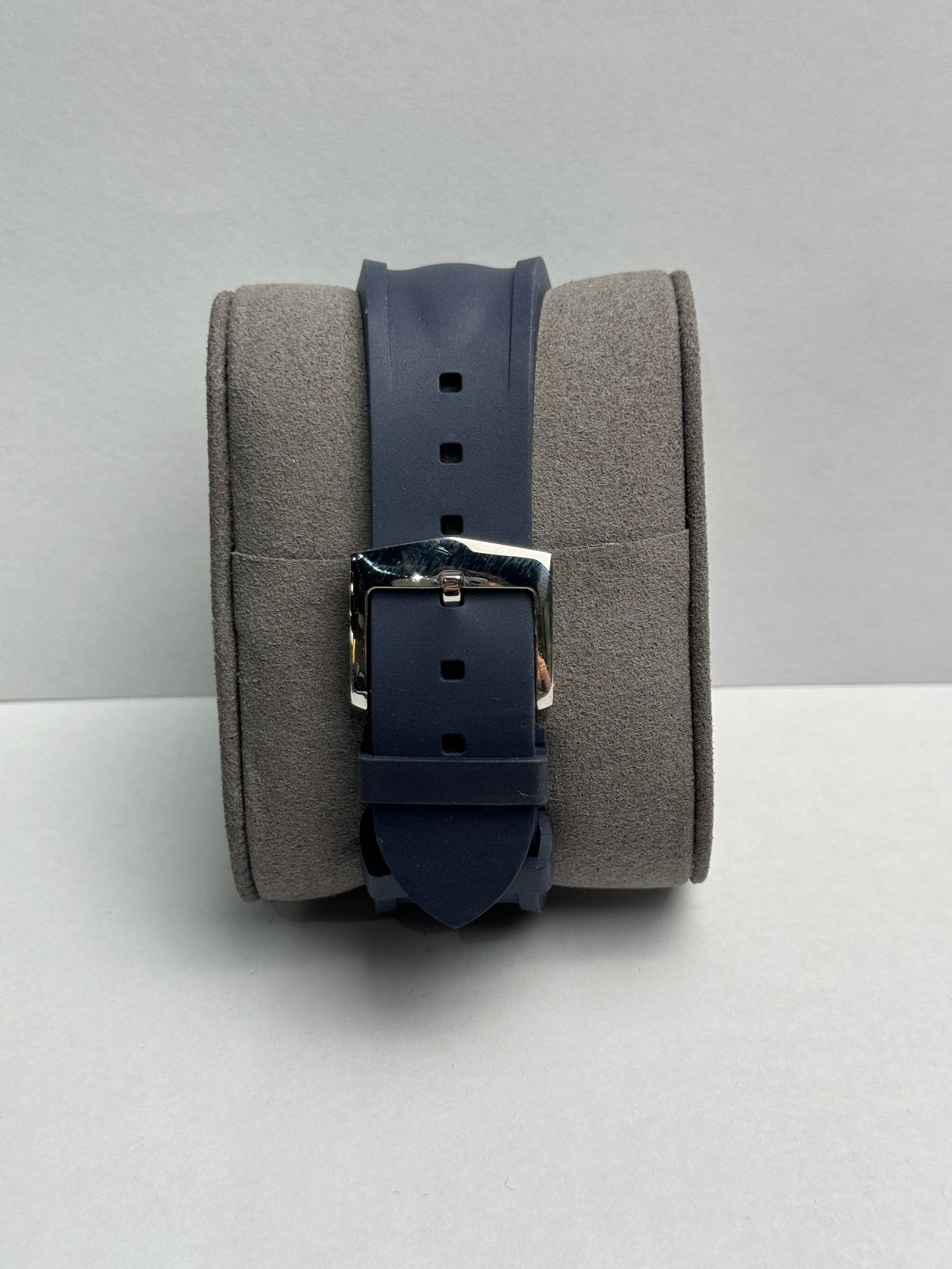 Harry Winston Ocean White Gold 44mm Blue Rubber Watch Only MCRA44W