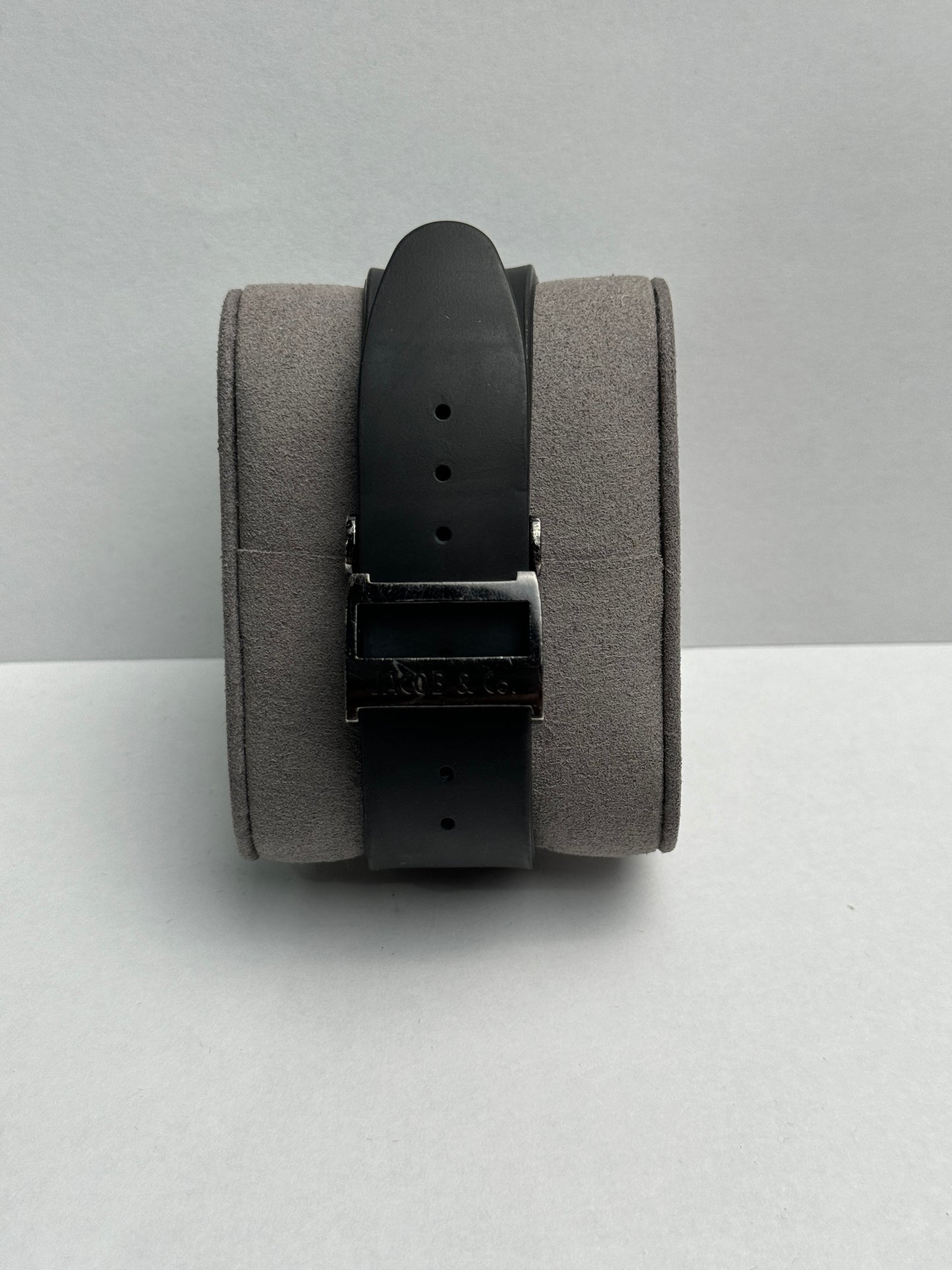 Jacob & Co. 5 Time Zone PVD Factory Diamond Bezel 47mm Black Leather Watch Only JACOBPVDD