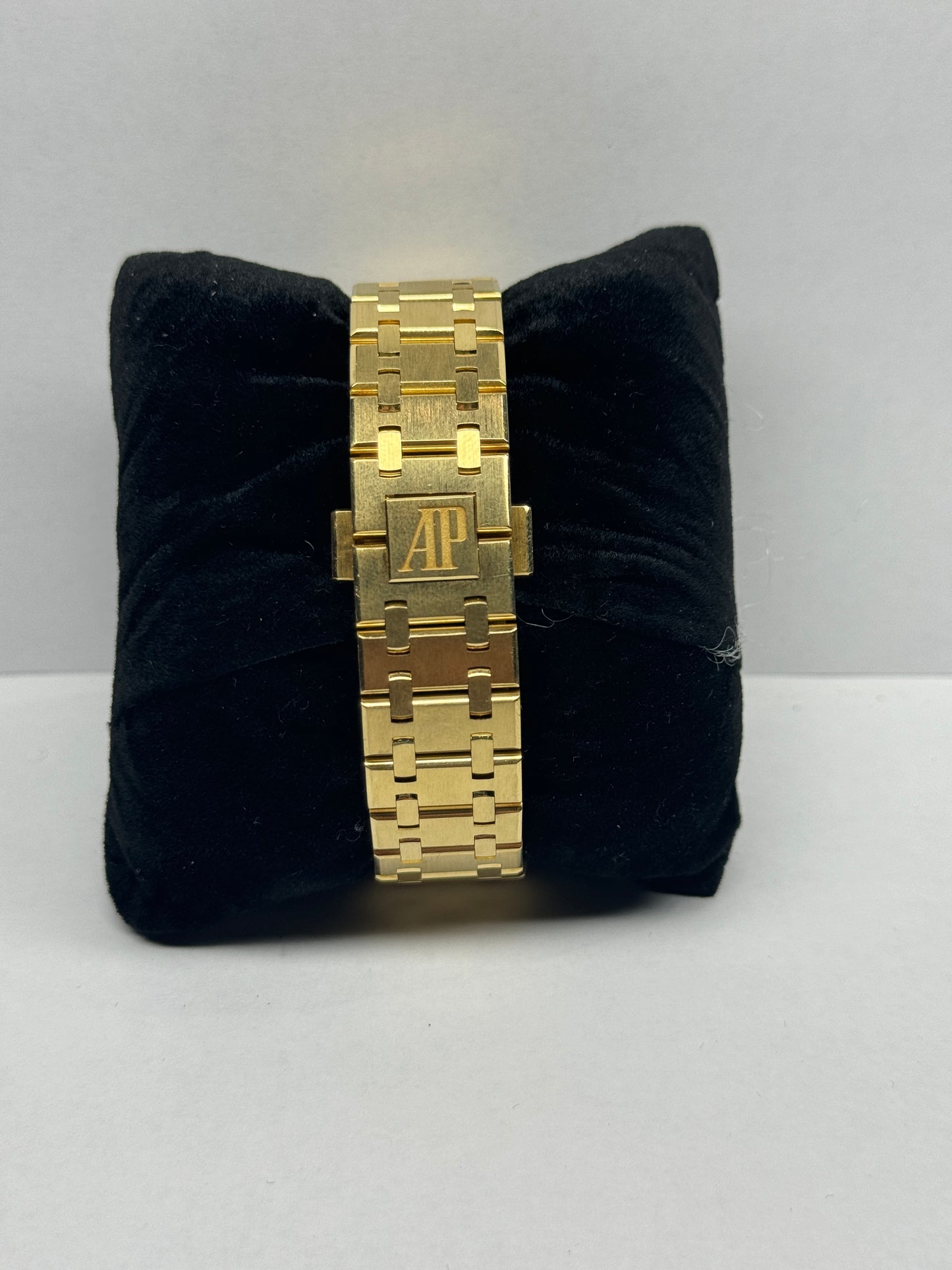 Audemars Piguet Royal Oak Yellow Gold 37mm Blue Bracelet Box & Papers 2017 15450BA