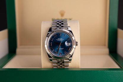 2022 Rolex Datejust 41mm Azurro Blue Jubilee Fluted 126334