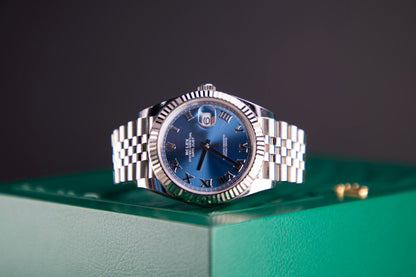 2022 Rolex Datejust 41mm Azurro Blue Jubilee Fluted 126334