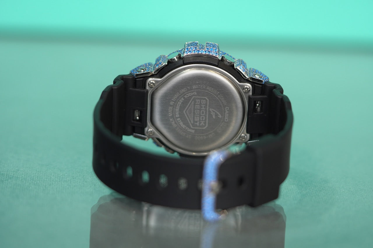 G-Shock Digital Series 6900 Blue Bustdown Black Rubber DW6900RCS-1