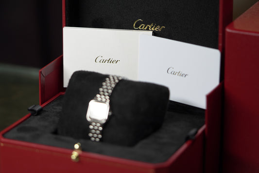 Cartier Panthere Stainless Steel Mini White Bracelet Box & Papers 2024 WSPN0012