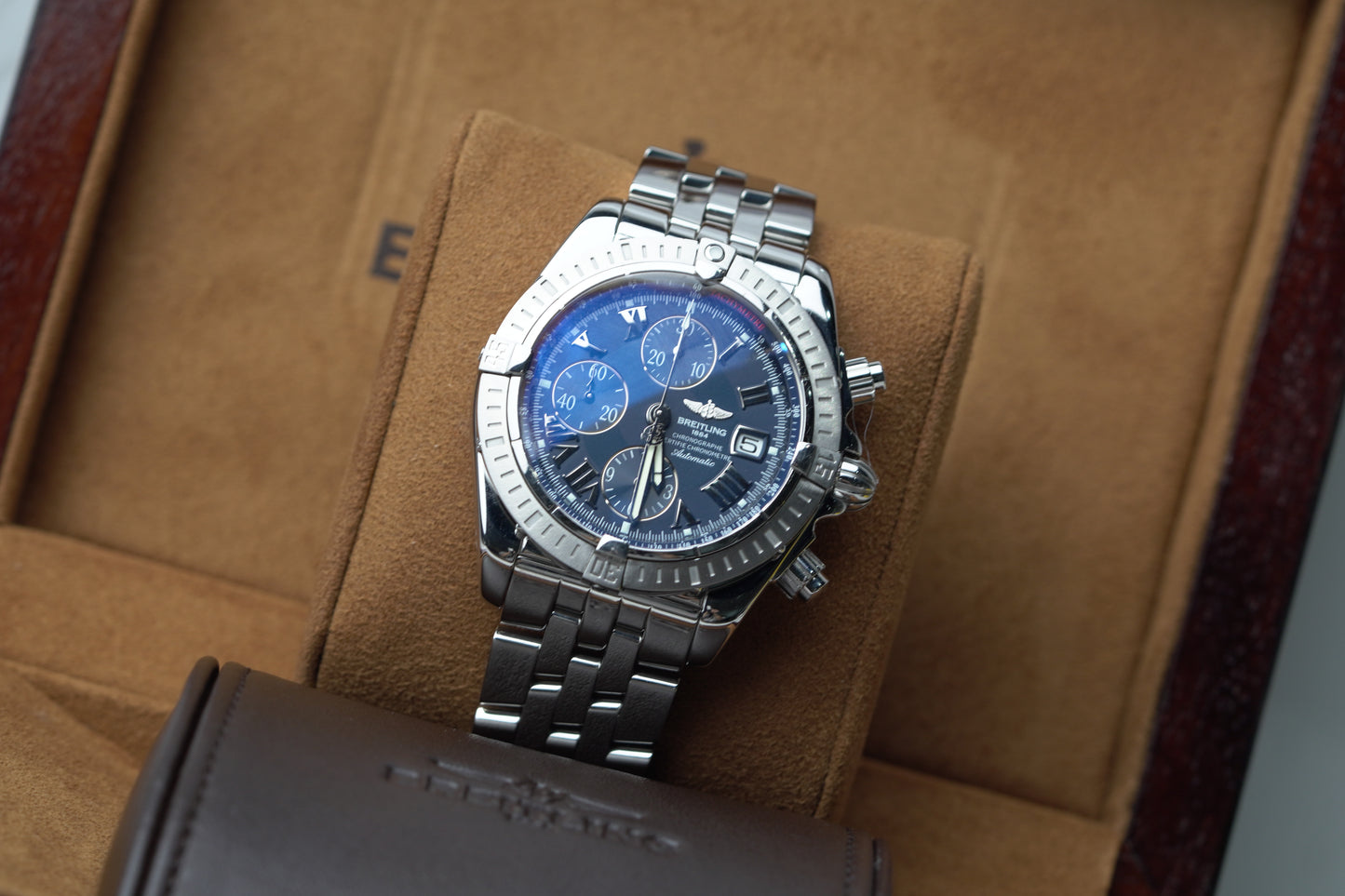 Breitling Chronomat Stainless Steel 44mm Blue Roman Bracelet Watch Only A13356