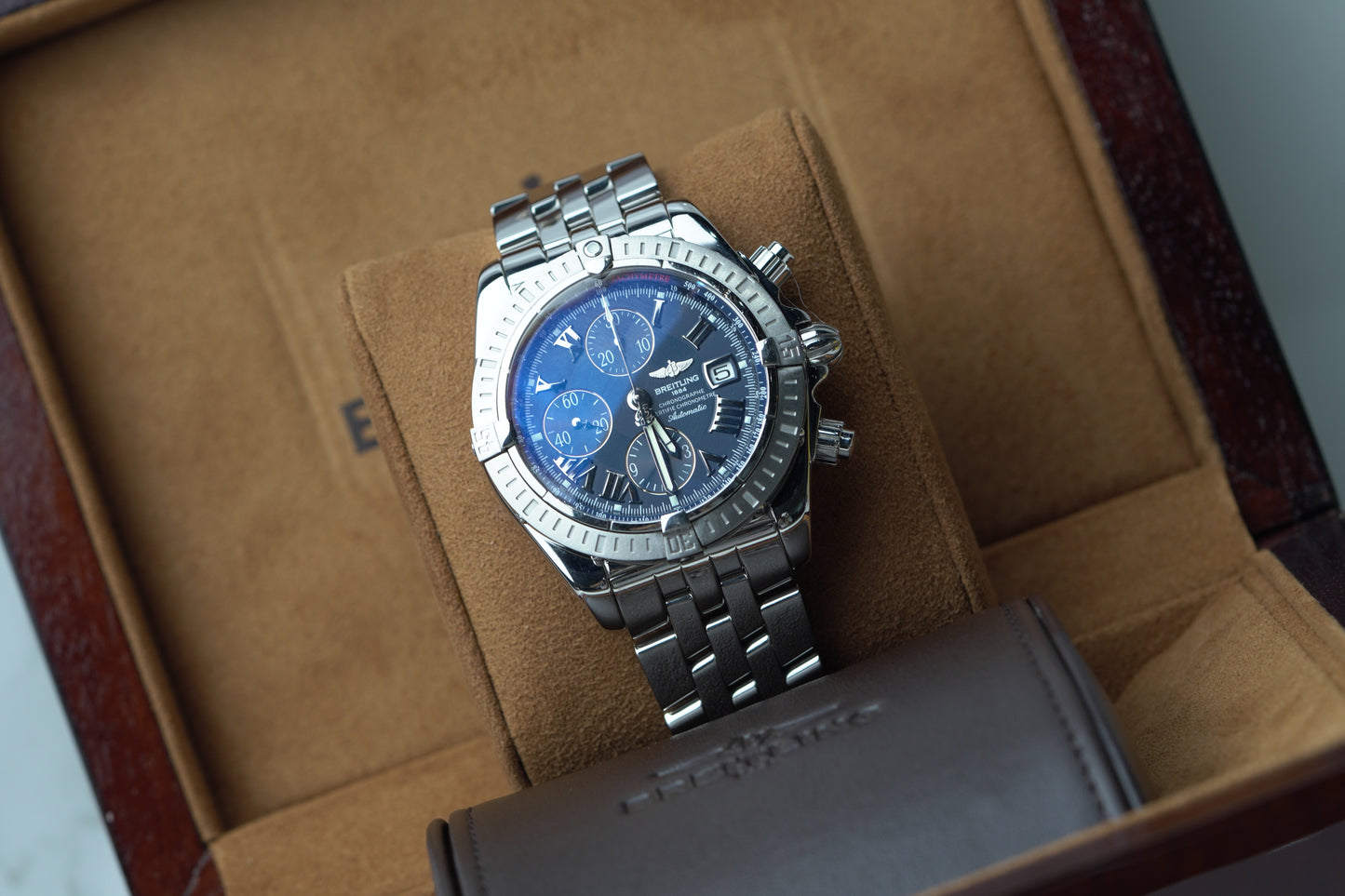 Breitling Chronomat Stainless Steel 44mm Blue Roman Bracelet Watch Only A13356