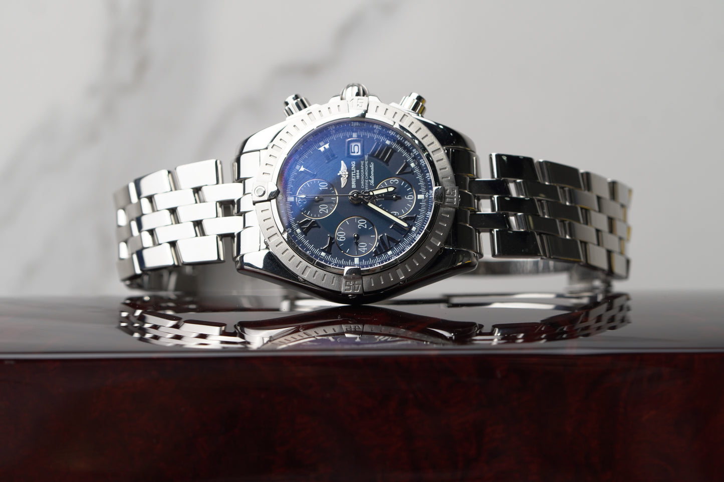 Breitling Chronomat Stainless Steel 44mm Blue Roman Bracelet Watch Only A13356