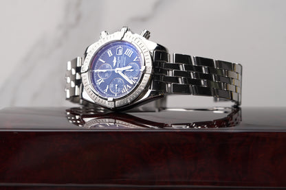 Breitling Chronomat Stainless Steel 44mm Blue Roman Bracelet Watch Only A13356