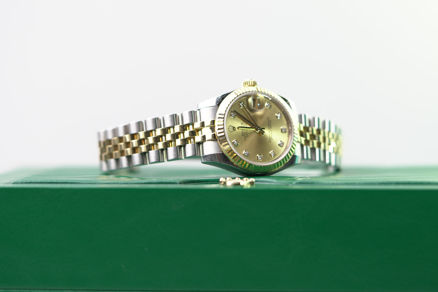 Rolex Datejust Two Tone Yellow Fluted Bezel 31mm Champagne Jubilee Watch Only UNK 178273