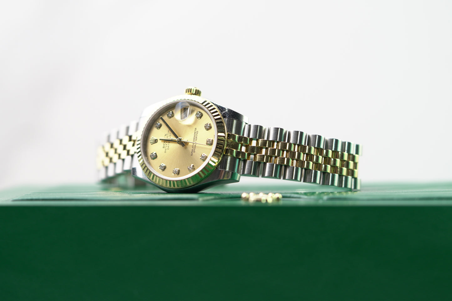 Rolex Datejust Two Tone Yellow Fluted Bezel 31mm Champagne Jubilee Watch Only UNK 178273