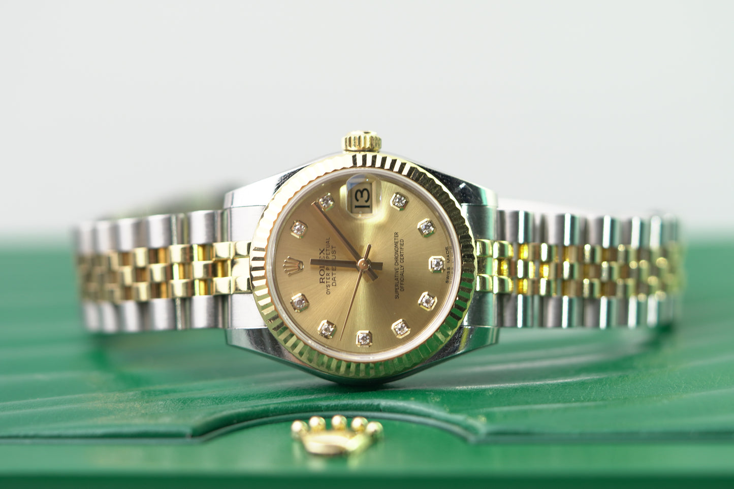 Rolex Datejust Two Tone Yellow Fluted Bezel 31mm Champagne Jubilee Watch Only UNK 178273