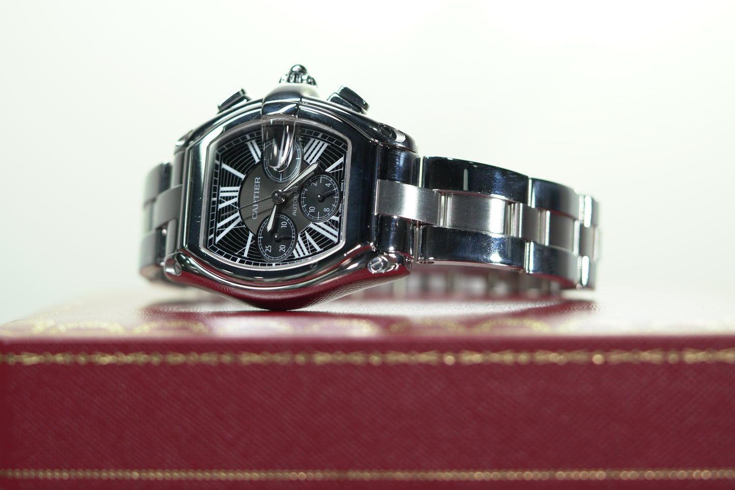 Cartier Roadster Stainless Steel 38mm Black Bracelet Watch Only W62020X6