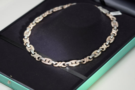 10KT 25.58CT INFINITY DIAMOND CHAIN WG/RG