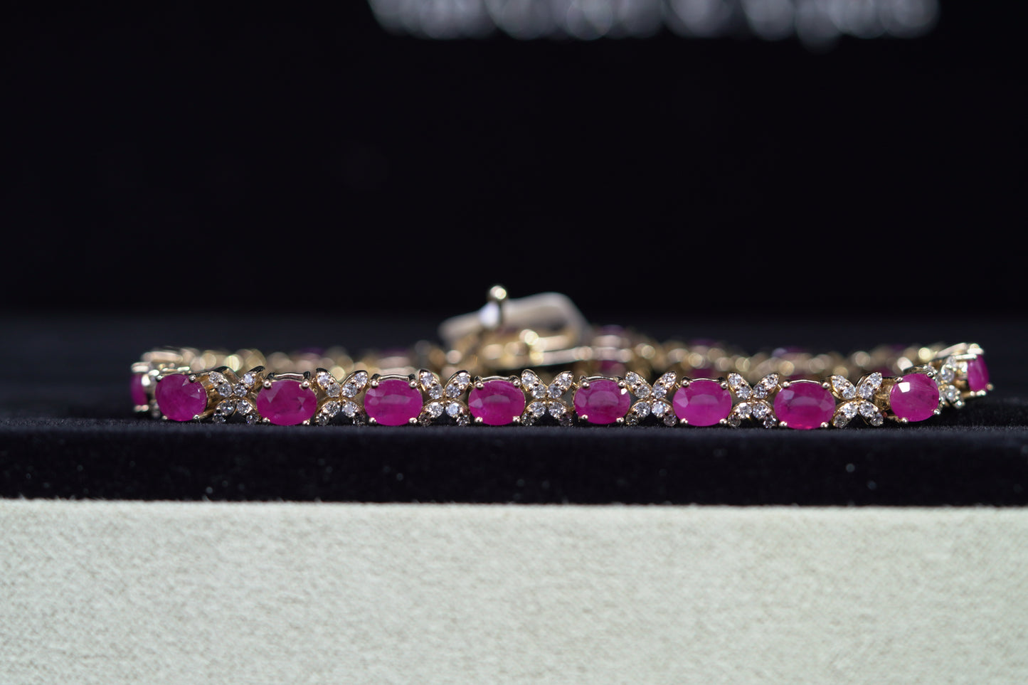 14KT 1.30CT DIAMOND RUBY BRACELET YG