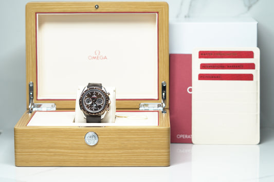 Omega Speedmaster Moonphase Stainless Steel 44mm Brown Leather Box & Papers 2024 30423445213001