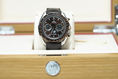 Omega Speedmaster Moonphase Stainless Steel 44mm Brown Leather Box & Papers 2024 30423445213001