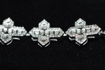 10KT 3.50CT DIAMONDCROSSBAGUETTE BRACELET WG