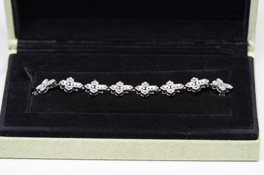 10KT 3.50CT DIAMONDCROSSBAGUETTE BRACELET WG