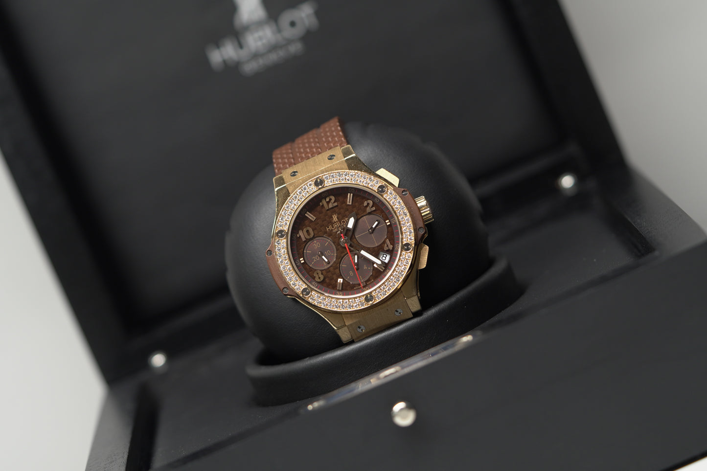 Hublot Big Bang Rose Gold 41mm Brown Rubber Watch Only 341PC1007RX114