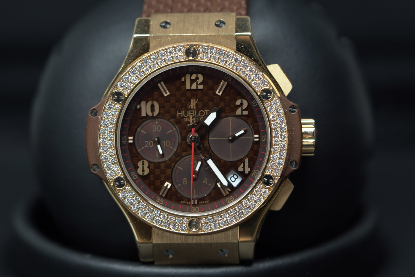 Hublot Big Bang Rose Gold 41mm Brown Rubber Watch Only 341PC1007RX114