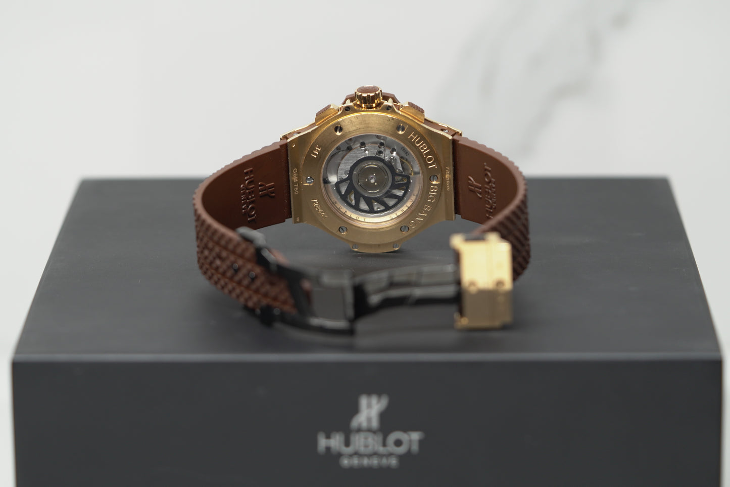 Hublot Big Bang Rose Gold 41mm Brown Rubber Watch Only 341PC1007RX114