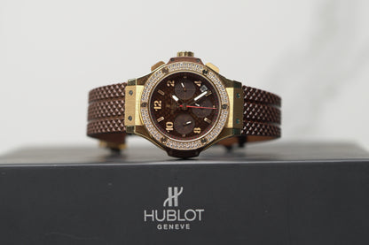 Hublot Big Bang Rose Gold 41mm Brown Rubber Watch Only 341PC1007RX114