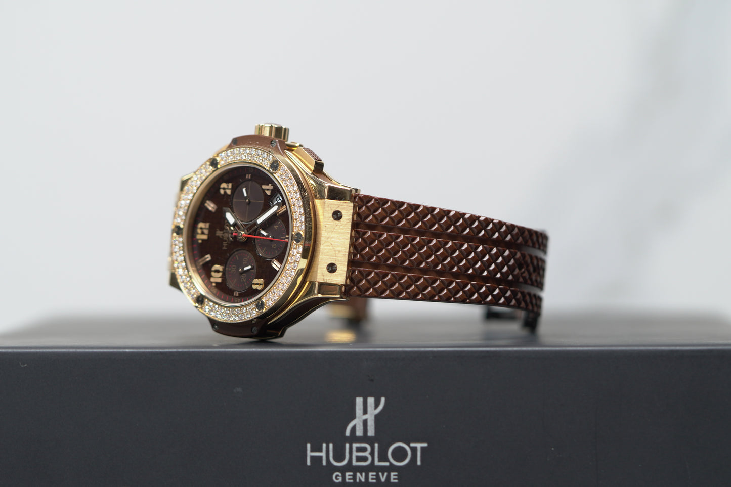 Hublot Big Bang Rose Gold 41mm Brown Rubber Watch Only 341PC1007RX114