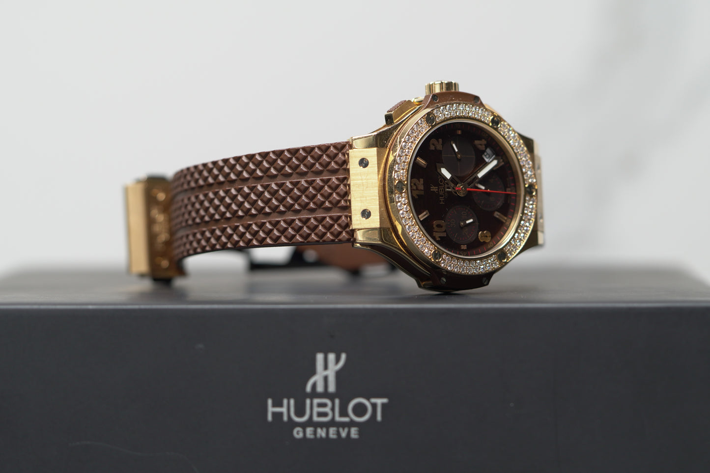 Hublot Big Bang Rose Gold 41mm Brown Rubber Watch Only 341PC1007RX114