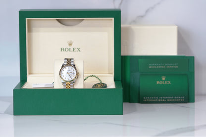 Rolex Datejust Two Tone Yellow Fluted 31mm Mother of Pearl Jubilee Box & Papers 2024 278273