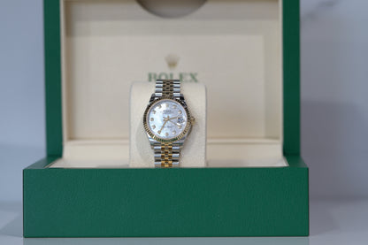 Rolex Datejust Two Tone Yellow Fluted 31mm Mother of Pearl Jubilee Box & Papers 2024 278273