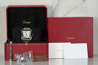 Cartier Santos Two Tone Yellow Large White Bracelet Box & Papers 2024 W2SA0009